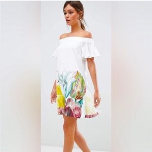 Ted Baker Off-the-Shoulder Mini Dress with Built-in Shorts